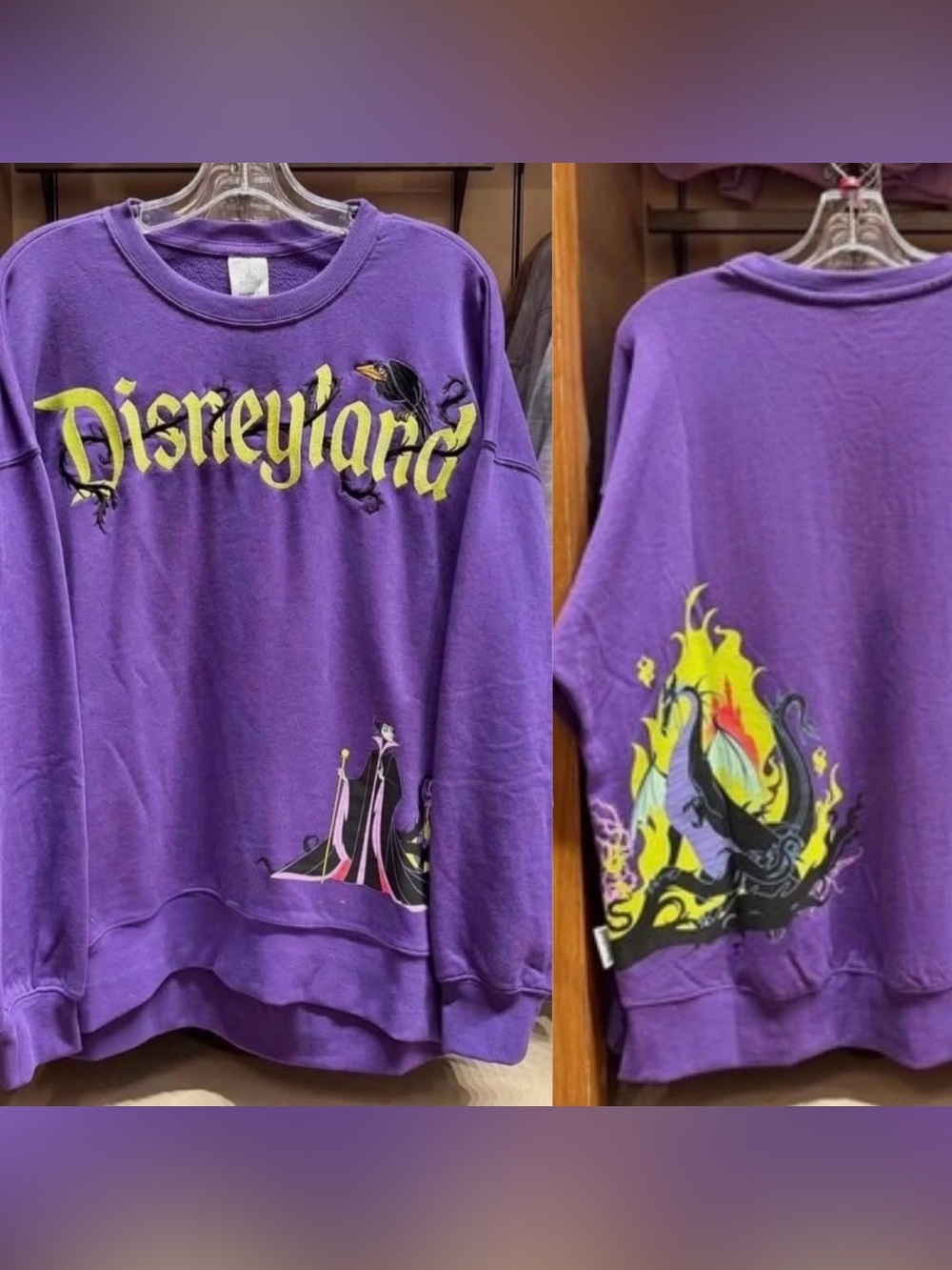 L - Disneyland Parks Villains Maleficent Dragon Crewneck Sweater Purple 2026